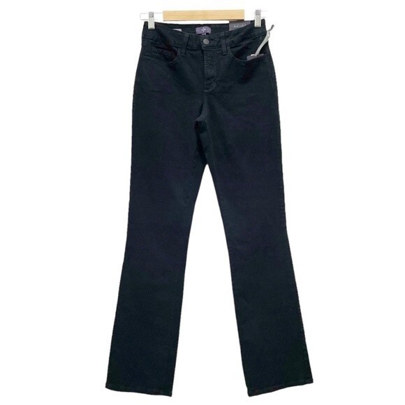 NWT NYDJ Barbara Tummy-Control Bootcut Jeans Black Denim Women's Size 2 NEW - Picture 1 of 13